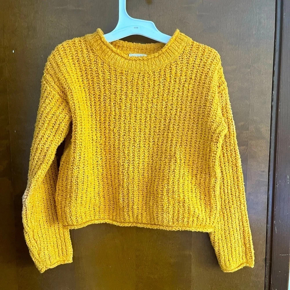 Cat & Jack Yellow Knit Sweater Size Medium
